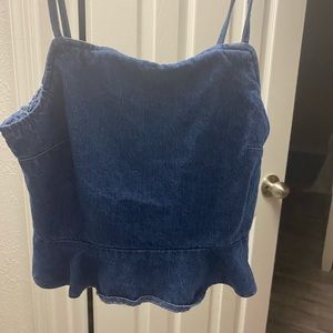 American eagle denim crop top